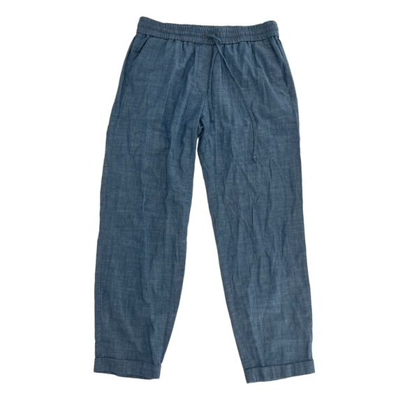 J. Crew Chambray Elastic Waistband Drawstring Pants Size 2 Women’s - Picture 1 of 5